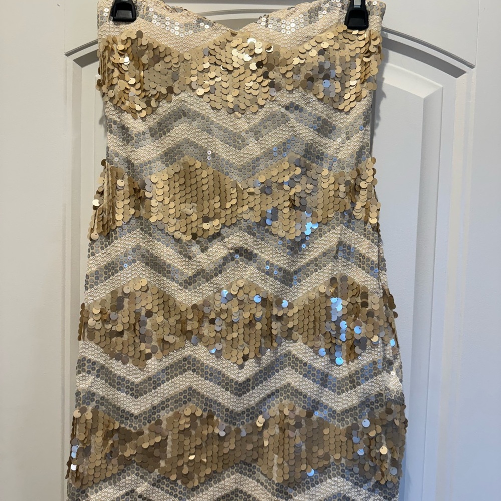 As U Wish gold silver sequin dress M Medium